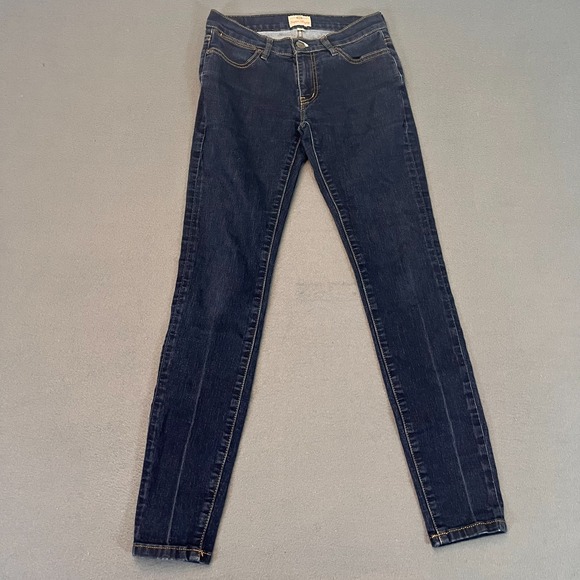 Fossil Pencil Skinny Jeans Womens Sz 26W x 28.5 Dark Blue Indigo 5 Pocket Cotton - Picture 1 of 9